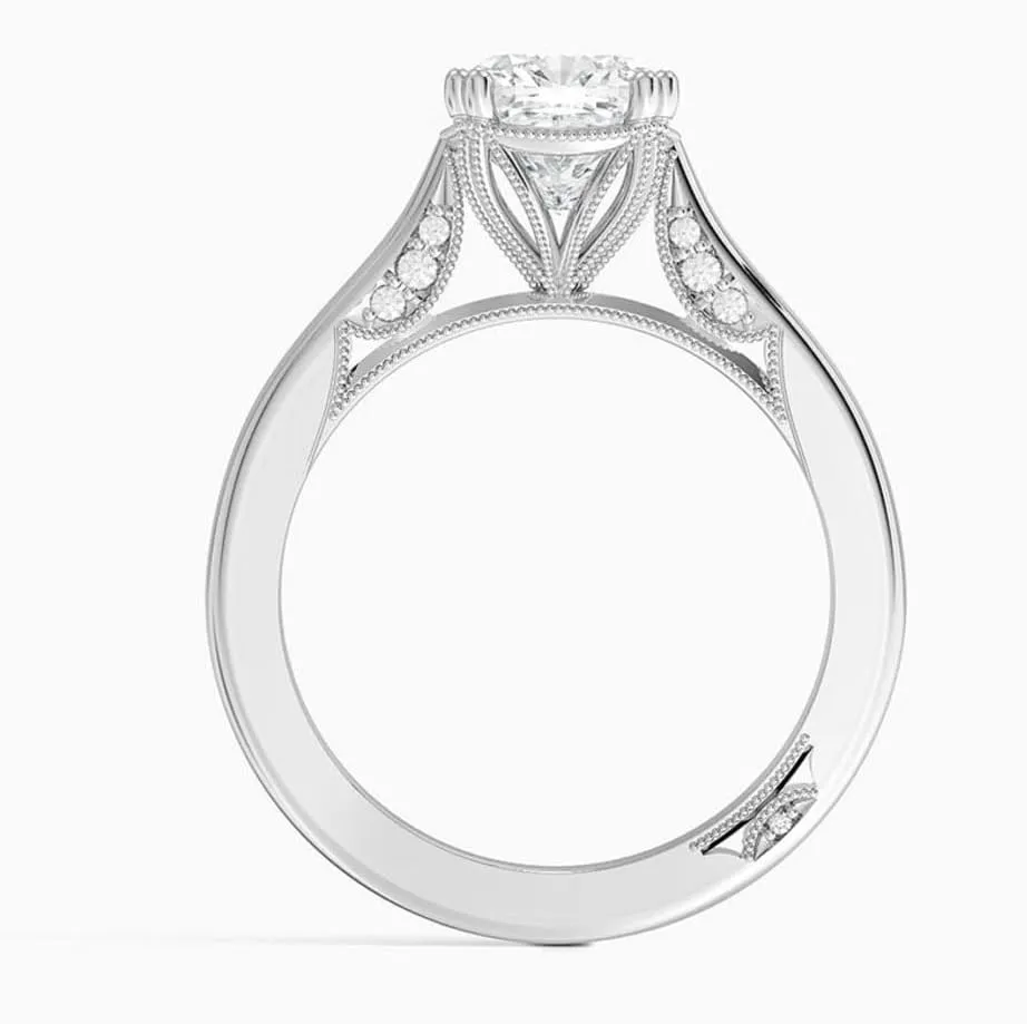 1-3 Ct Moissanite Engagement Ring & Wedding Bridal Ring Set In 10k 14k 18k Gold & S925 Christmas Gift for Women (Tacori Crown Engagement Ring, Main Stone: Cushion)