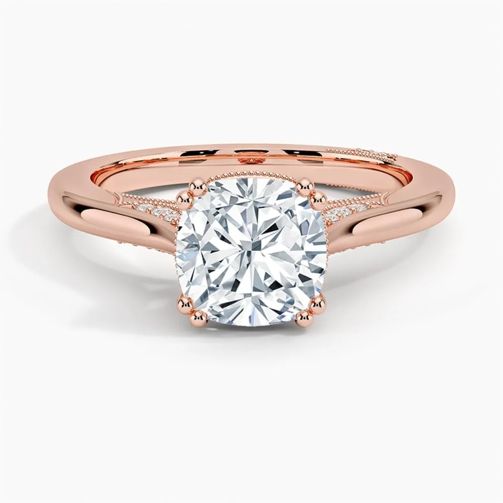 1-3 Ct Moissanite Engagement Ring & Wedding Bridal Ring Set In 10k 14k 18k Gold & S925 Christmas Gift for Women (Tacori Crown Engagement Ring, Main Stone: Cushion)