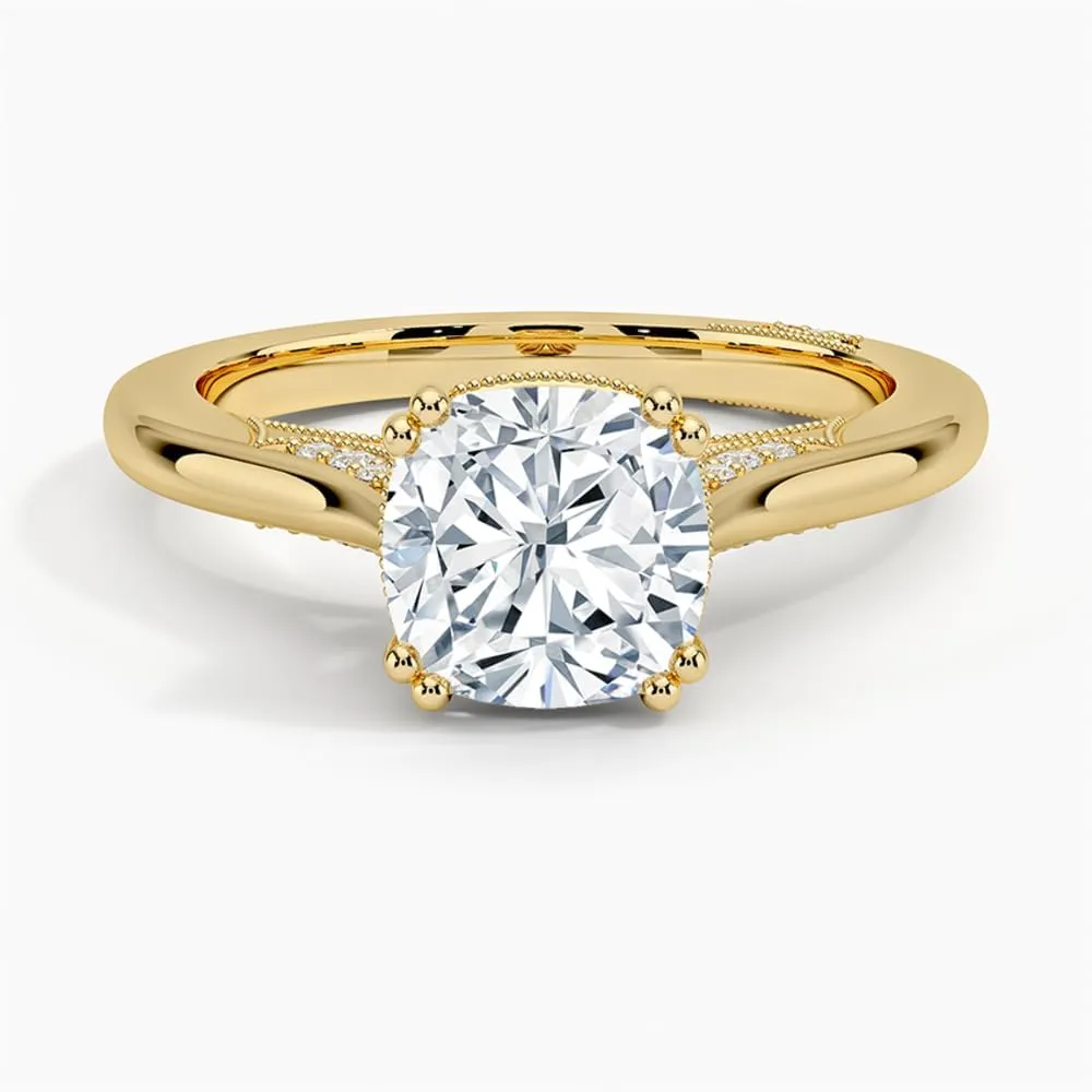1-3 Ct Moissanite Engagement Ring & Wedding Bridal Ring Set In 10k 14k 18k Gold & S925 Christmas Gift for Women (Tacori Crown Engagement Ring, Main Stone: Cushion)