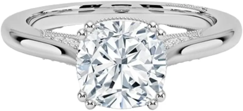 1-3 Ct Moissanite Engagement Ring & Wedding Bridal Ring Set In 10k 14k 18k Gold & S925 Christmas Gift for Women (Tacori Crown Engagement Ring, Main Stone: Cushion)