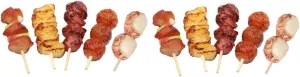 10 Pcs Simulation Barbecue Skewers Miniture Decoration Plastic Playes Mini Toys Kitchen Food Model Realistic Barbecue Fake Grill Meat Kids Play Grill Toy for Over 3 Years Old