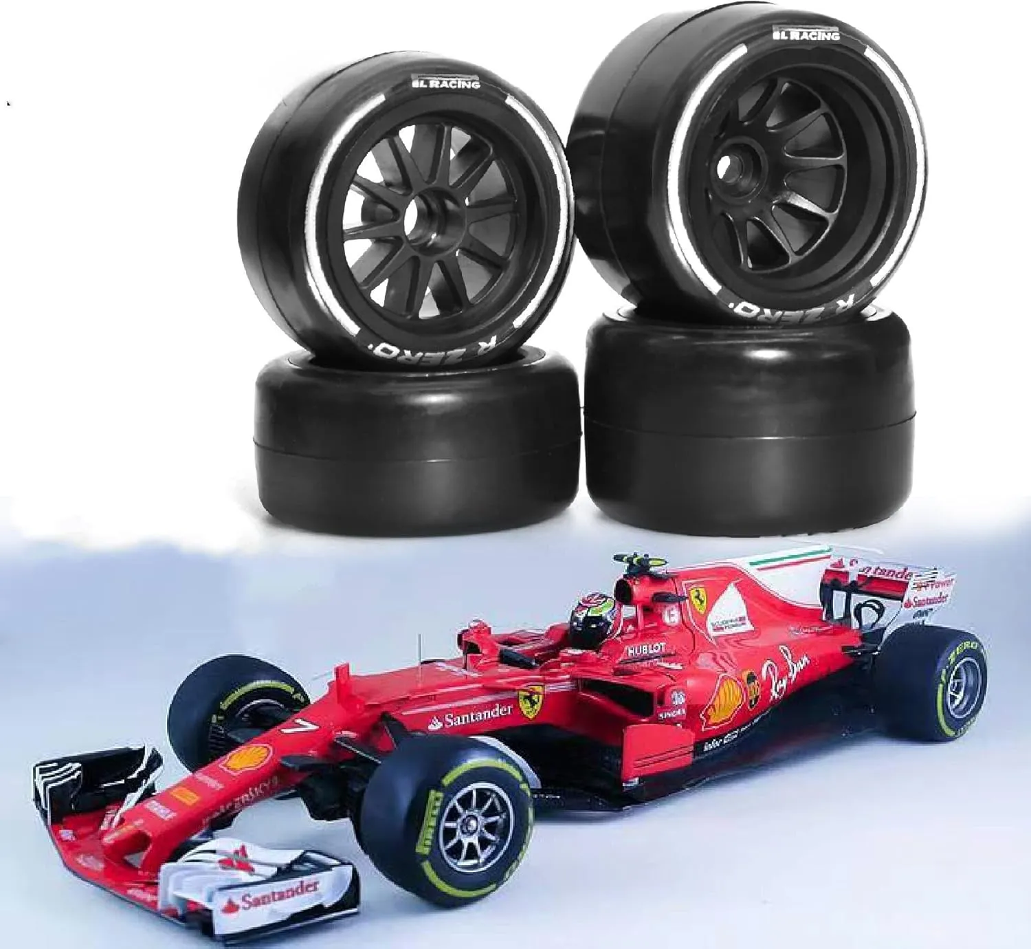 1/10 RC F1 Front and Rear Tires and Wheels 14mm Hex RC Drift Racing Hot Melt Tyres for 1/10 RC Formula One F1 Car Tamiya F104 PROII 58652 TRF104 42389 PANCAR KIT Teampowers TP 4PCS