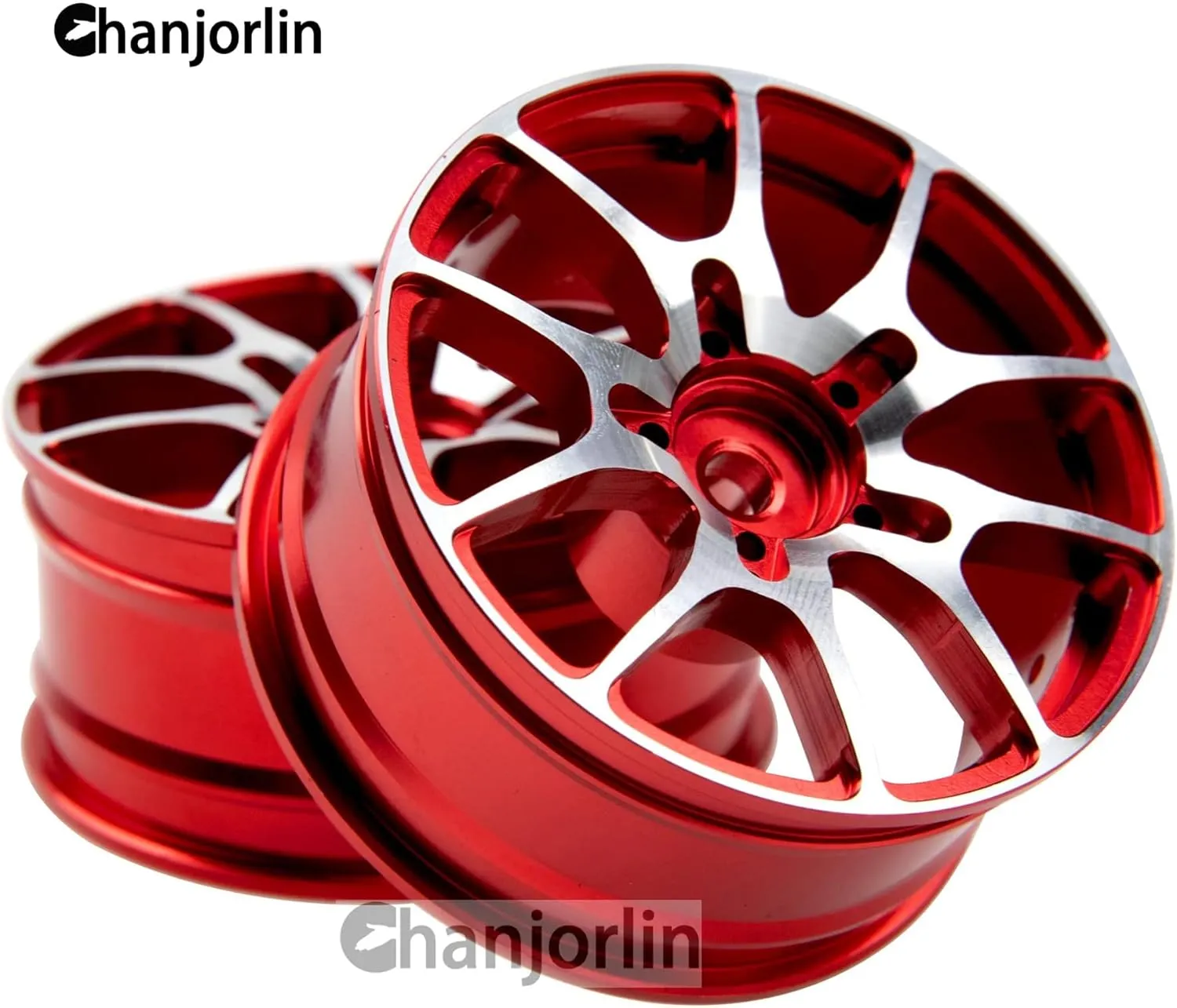 1/10 RC On Road Drift Wheels Rims Hex 12mm Metal Rally Racing Hubs for 1:10 Scale Touring Street Car Tires Tyres Tamiya TT01 TT02 HSP 2S 3S Brushless HPI KYOSHO XV02 XV01 4PCS (Red)