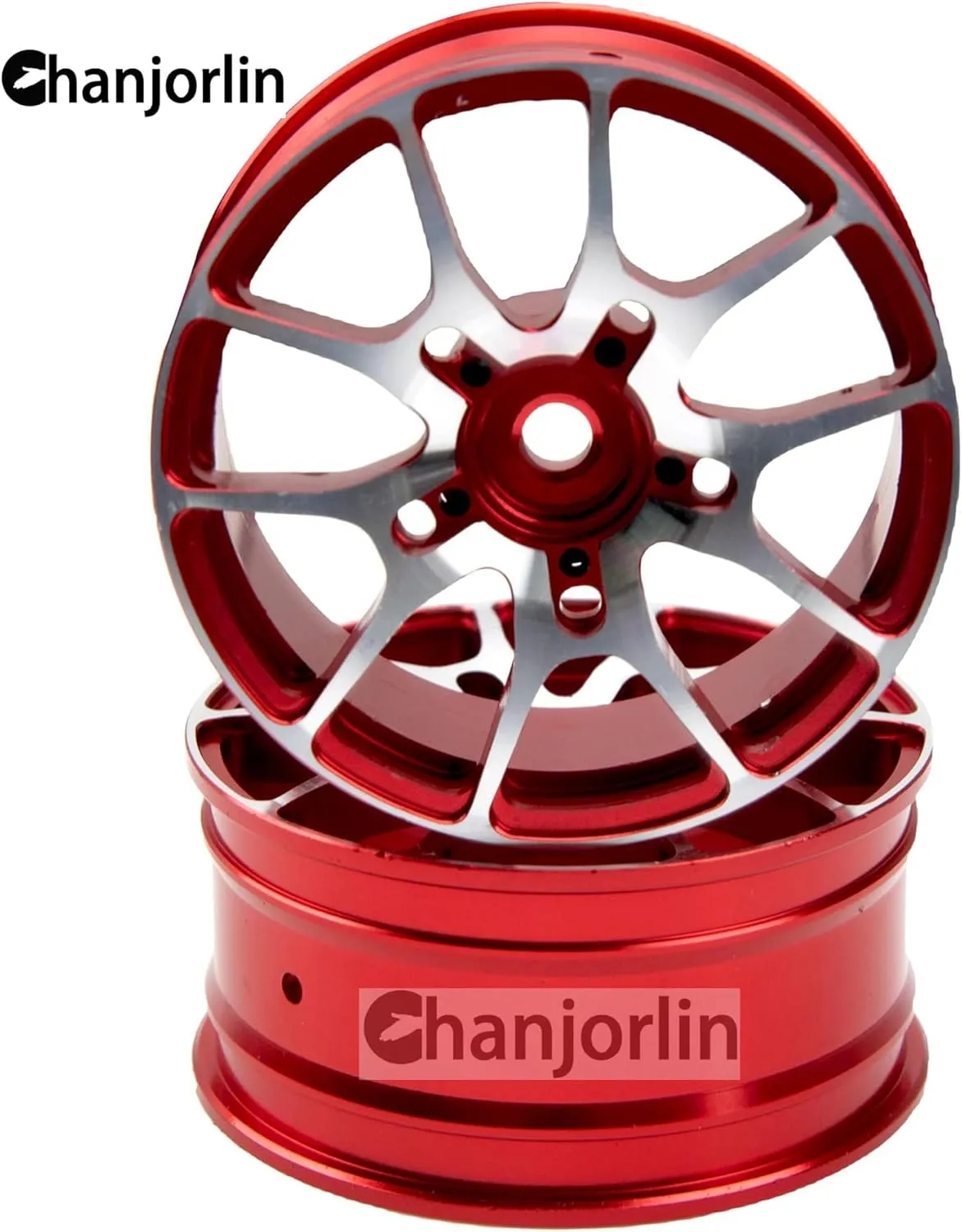 1/10 RC On Road Drift Wheels Rims Hex 12mm Metal Rally Racing Hubs for 1:10 Scale Touring Street Car Tires Tyres Tamiya TT01 TT02 HSP 2S 3S Brushless HPI KYOSHO XV02 XV01 4PCS (Red)