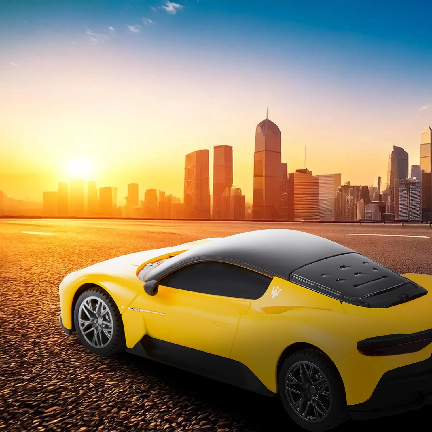 1:24 Scale Officially Licensed RC Maserati MC20, Yellow Sport Racing Hobby Toy Car Model Vehicle for Boys Girls and Adults Gift