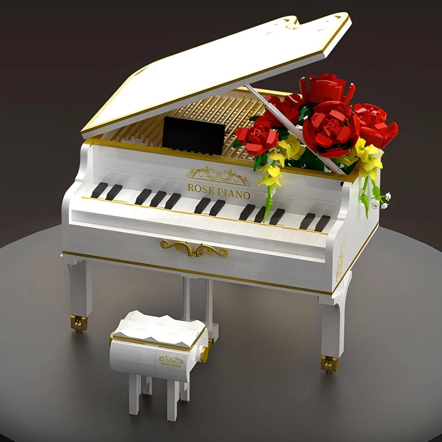 1293pcs Mini Ideas Piano Model Building Block Set, Music Lovers Collection Set, The Best Gift for Boys and Girls(White)