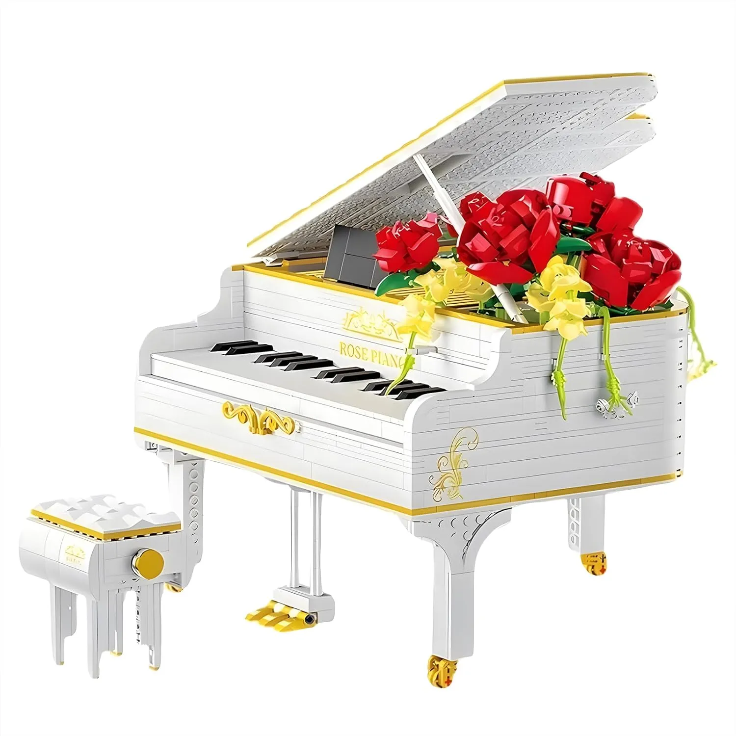 1293pcs Mini Ideas Piano Model Building Block Set, Music Lovers Collection Set, The Best Gift for Boys and Girls(White)