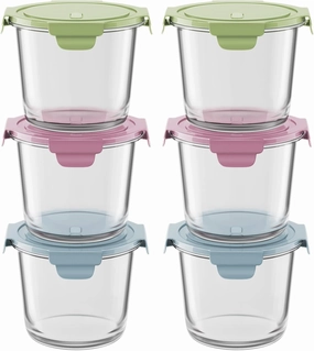 12 PCS Glass Meal Prep Containers with Lids, Airtight 3 Cup Glass Storage Containers Set, Heat-Resistant BPA-Free Glass Containers for Soup Leftover, Microwave, Dishwasher, and Freezer Safe (6 Packs)