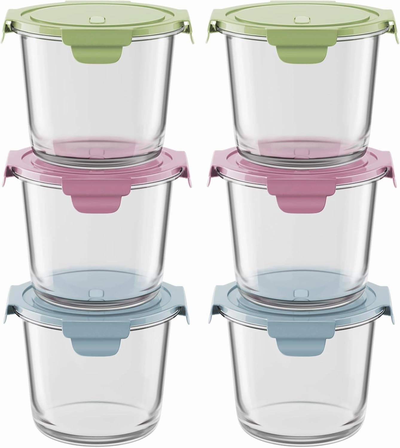 12 PCS Glass Meal Prep Containers with Lids, Airtight 3 Cup Glass Storage Containers Set, Heat-Resistant BPA-Free Glass Containers for Soup Leftover, Microwave, Dishwasher, and Freezer Safe (6 Packs)