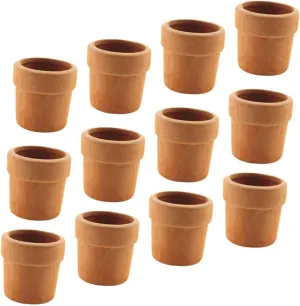 12Pcs Mini Flowerpot Figurine for Mini House Adornment Realistic Micro Landscaping Ornaments for Dollhouse Decor and Holiday DIY Projects