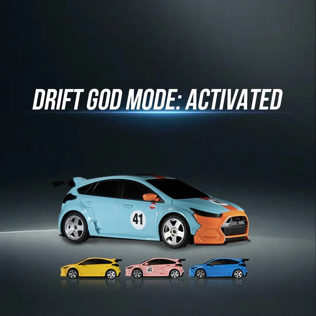 1:43 Scale 2.4GHz High-Speed FPV Camera Mini Remote Control Car, 4WD Supports Dual Modes Between Racing and Drifting, Drifting Racing Car with LED Ambient Lights