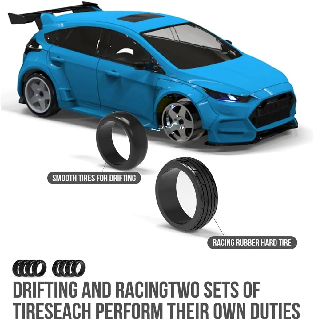 1:43 Scale 2.4GHz High-Speed FPV Camera Mini Remote Control Car, 4WD Supports Dual Modes Between Racing and Drifting, Drifting Racing Car with LED Ambient Lights
