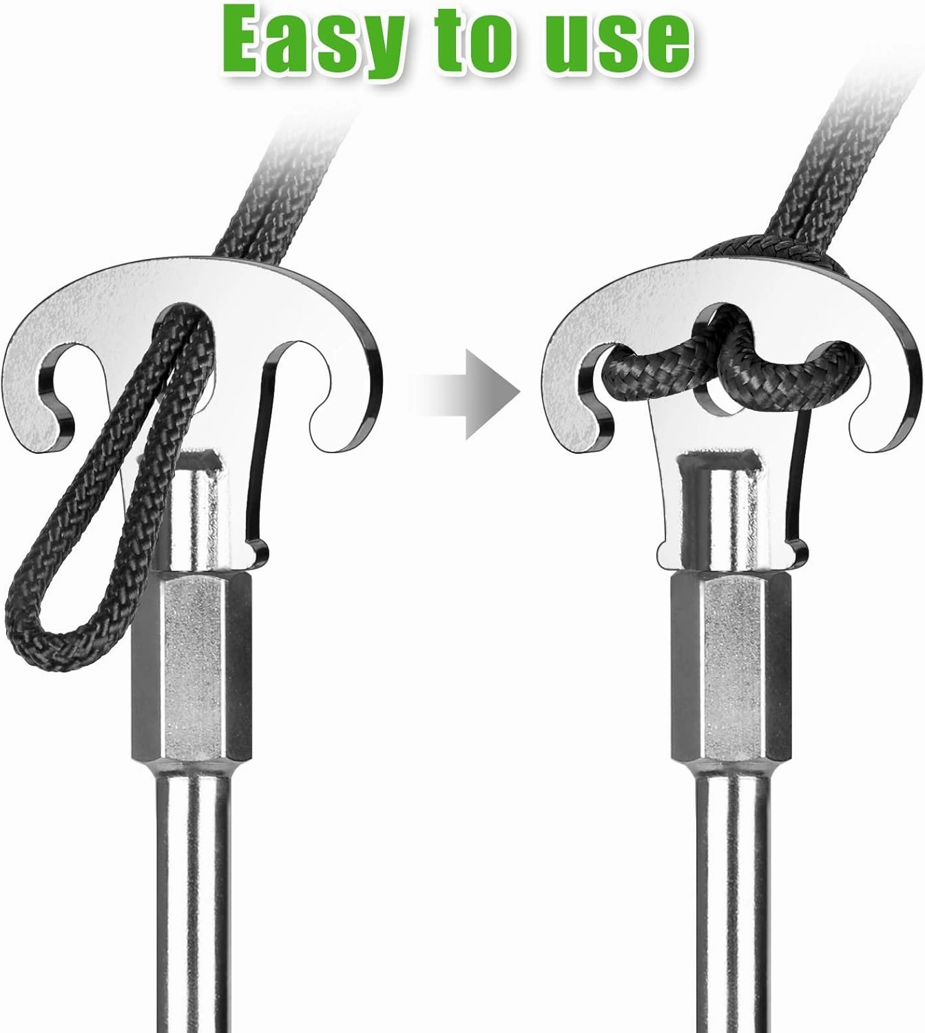 15 Inch Screw in Ground Anchors Kit(Pack of 4) Heavy Duty Tent Stakes, Double-Sided Welded Spiral Windproof Earth Anchors for Trampoline, Shed, Swing Set & Mobile Home