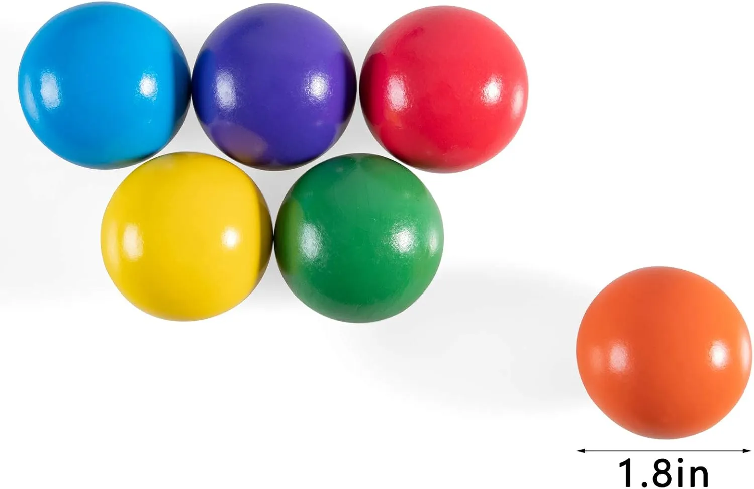 1.8 Inch Montessori Wooden Rainbow Balls, Colorful/Pastel/Natural Wooden Ball Toys for Toddler & Baby Grasping, Preschool Learning Material, Educational Counting Toy - 6 Pcs