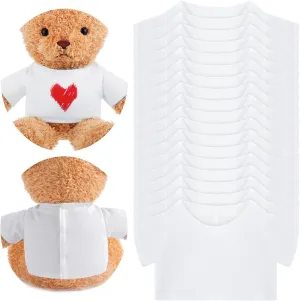 18 Pcs Stuffed Bear Clothes Sublimation Blank Bear Shirt Doll T-Shirts Stuffed Animal Tshirt Bear Basic Shirts Easy to Wear Fit 14-18 Inches Stuffed Dolls