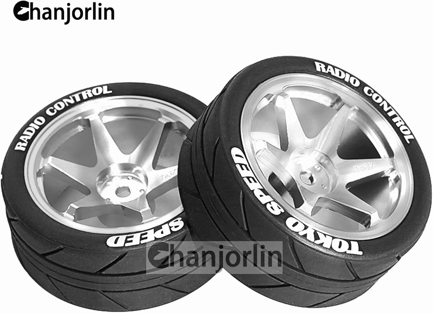 1/10 On Road Tires and Aluminum Wheels 12mm Hex RC Rally Racing Tyres OD 2.56" for Tamiya TT01 TT02 XV01 TA06 A959 PTG2 HPI KYOSHO PTG2 Traxxas 1:10 Street Touring Drift Car 4PCS (Silver)