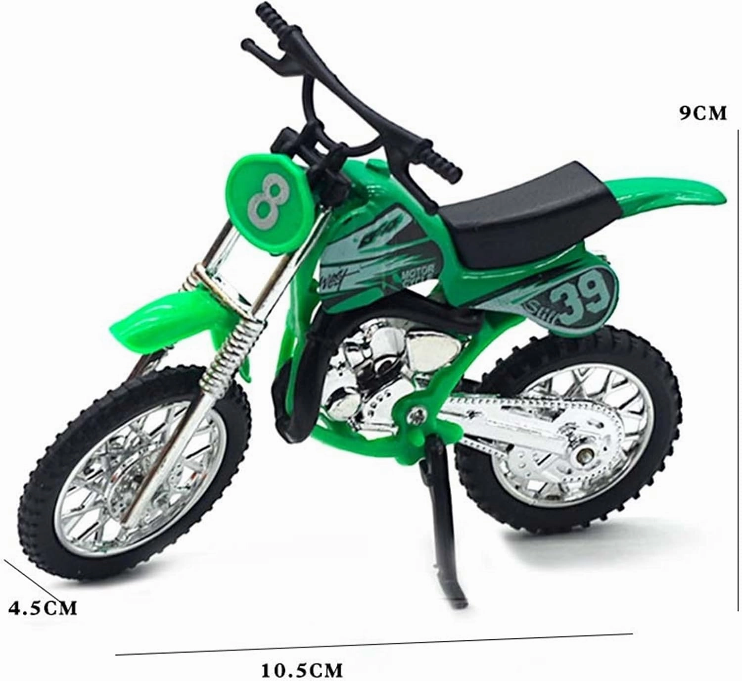 1:18 Ratio Alloy Off-Road Motorcycle Model Simulation Car Scooter Sports Bike Figurine Motorcycle Metal Die-Casting Vehicle Toy Car Racing Model Replica Boy Gift Motorcycle Model(Green)