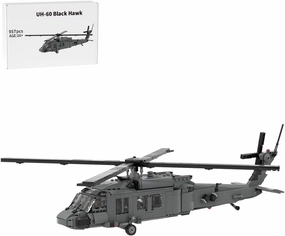 1/35 Scale UH-60 BK Hawk Helicopter Building Set, Military Theme, 957pcs, Teens & Adults, Unisex