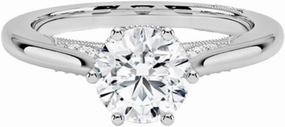 1-3 Ct Moissanite Engagement Ring & Wedding Bridal Ring Set In 10k 14k 18k Gold & S925 Christmas Gift for Women (Tacori Crown Engagement Ring, Main Stone: Round)