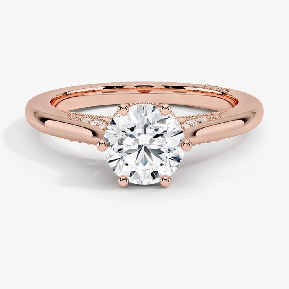 1-3 Ct Moissanite Engagement Ring & Wedding Bridal Ring Set In 10k 14k 18k Gold & S925 Christmas Gift for Women (Tacori Crown Engagement Ring, Main Stone: Round)