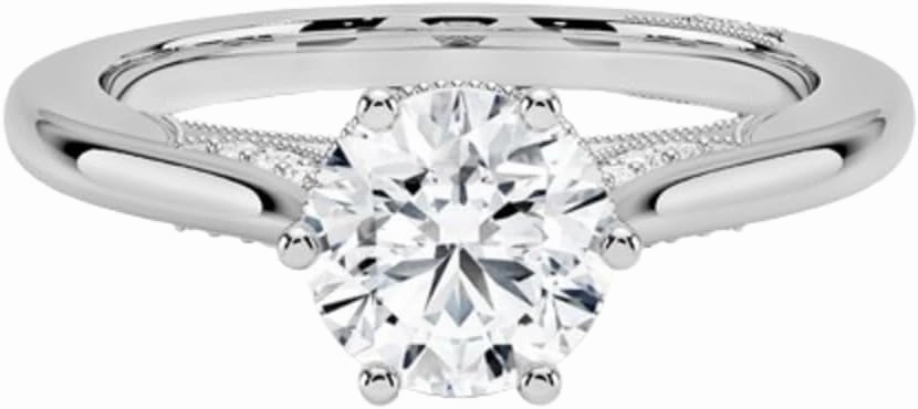 1-3 Ct Moissanite Engagement Ring & Wedding Bridal Ring Set In 10k 14k 18k Gold & S925 Christmas Gift for Women (Tacori Crown Engagement Ring, Main Stone: Round)