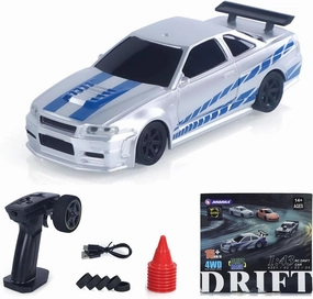 1:43 RC Drift Car 4WD High Speed Racing Vehicles 4304A 2.4GHz RTR Mini Car Model Radio Battery Lights Gyroscope