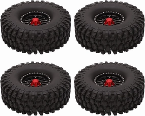 1.9 Inch RC Tires Beadlock Wheel Upgrade Parts Rubber Tyre, Cushioning Performance, Strong Grip, Material, for, D90, 4pcs