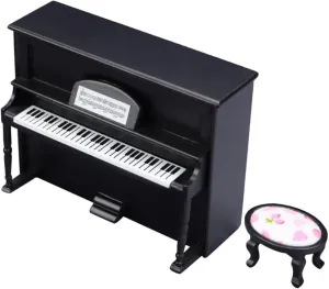 1set Chair Scale Dollhouse Furniture Adornment Realistic Miniature Piano Decoration for Playroom Home Decor Safe Chic Design for Mini House Layout