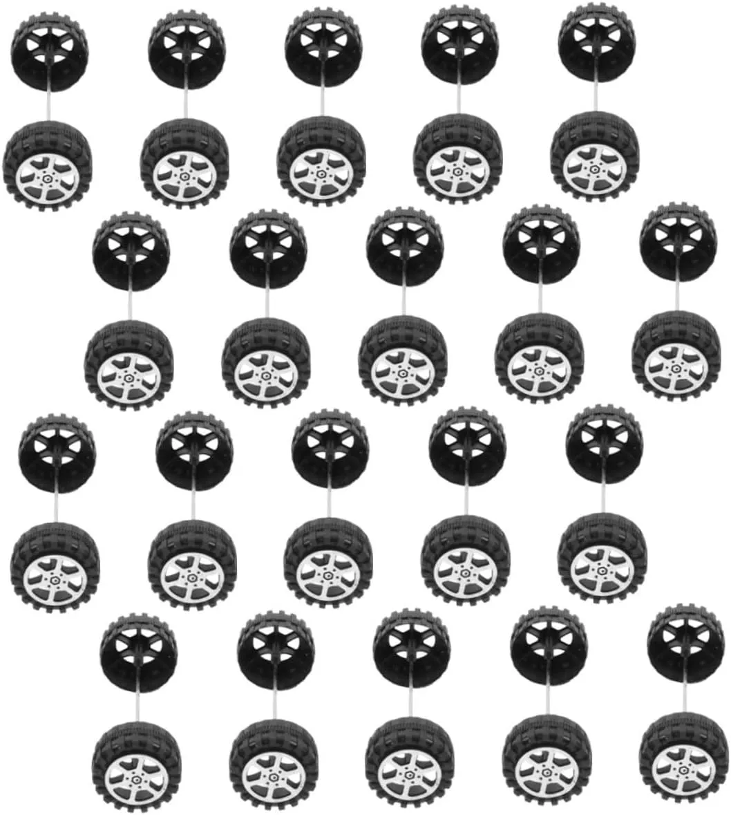 20sets Toy Racing Car Wheel Replacement Kits Wheels Axles for Models Miniature Vehicles Enhances Performance Maneuverability