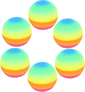 22cm Thick Eco PVC Rainbow Balls Bounce Play Ball Flapping Kickball Handball for Boys and Girls Beach Pool Develop Skills for Parties Events