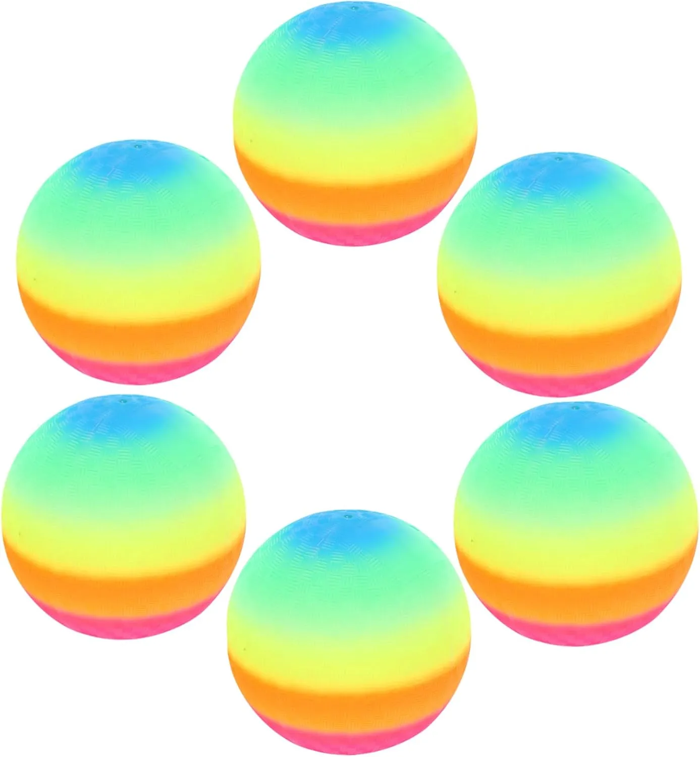 22cm Thick Eco PVC Rainbow Balls Bounce Play Ball Flapping Kickball Handball for Boys and Girls Beach Pool Develop Skills for Parties Events