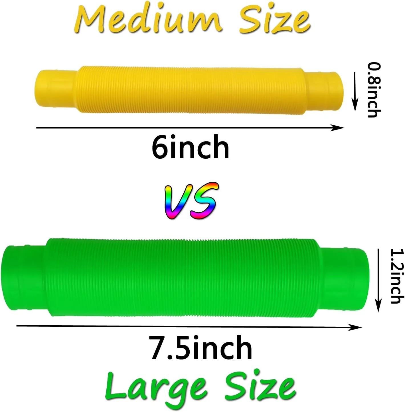 24 Large Jumbo Pop Tubes Sensory Fidget Toys for Party Favors, Classroom Prizes, Goodie Bags, Kids, Toddlers, Adults, Birthday, Christmas, Valentine Gifts