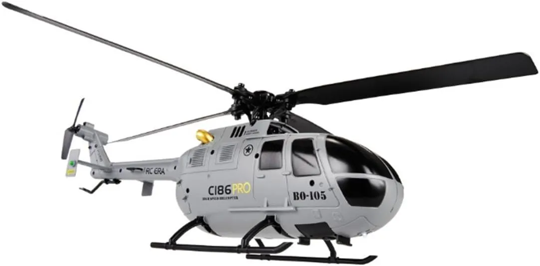 2.4G RC 4CH BO105 Armed Helicopter Military Aircraft Model with 6-axis Gyroscope, One Key Takeoff and Landing Adult Youth Model Toy Gift (RTF Versions)