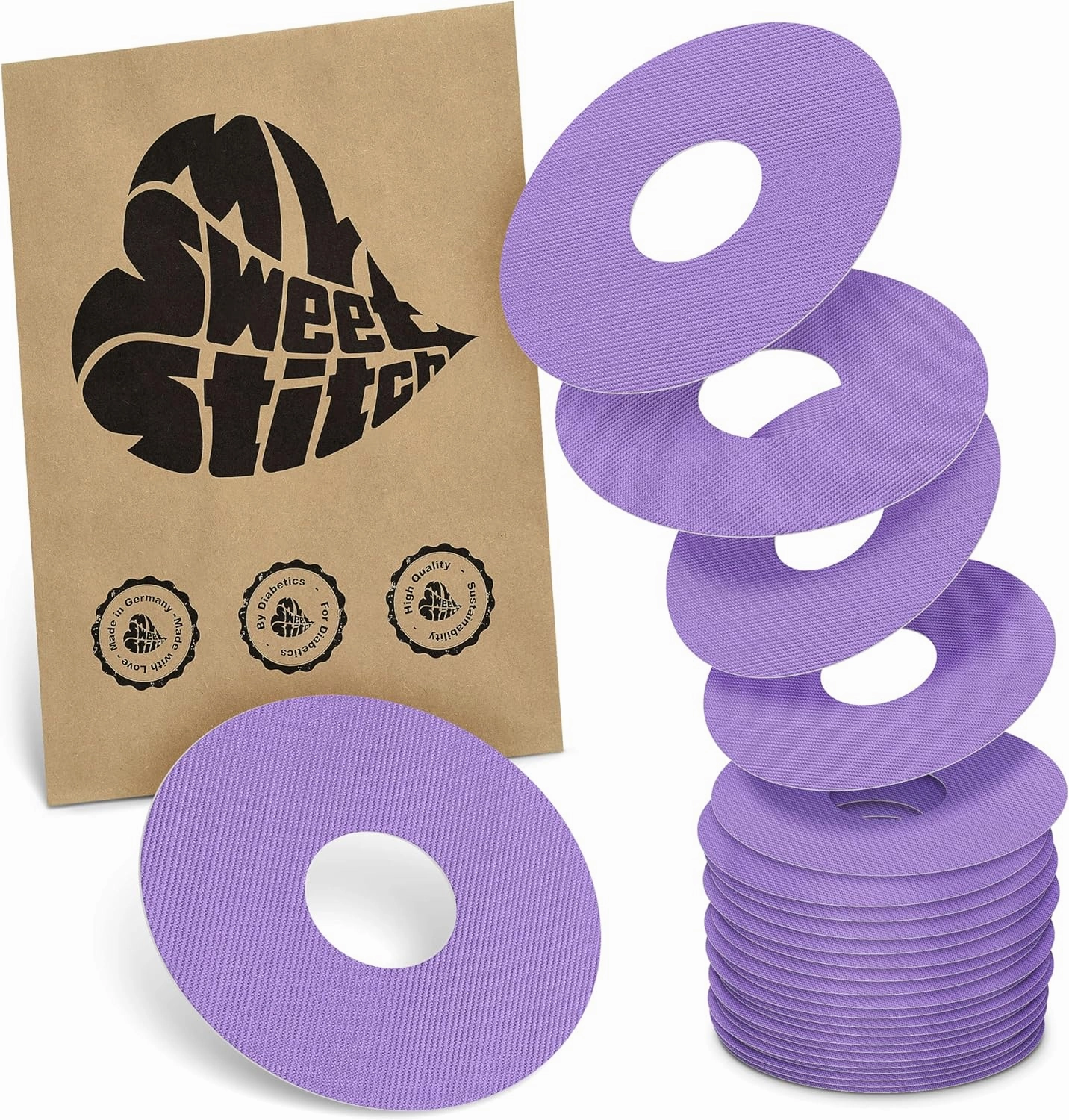 25 x Freestyle Libre 3 Sensor Covers, Ringpatch, Last Up to 14 Days, Sweat & Waterproof, CGM, Glucose Monitor Protection, Purple