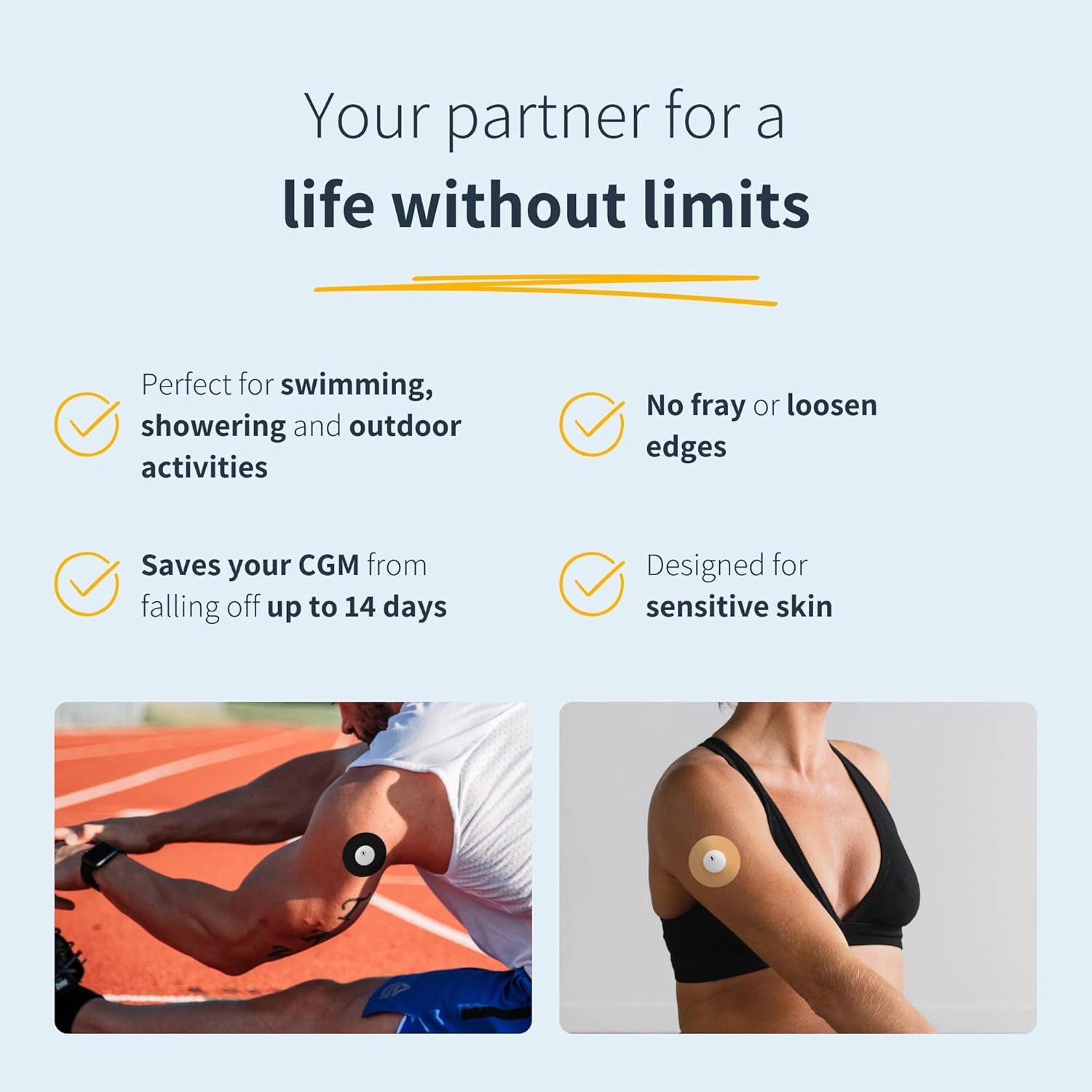 25 x Freestyle Libre 3 Sensor Covers, Ringpatch, Last Up to 14 Days, Sweat & Waterproof, CGM, Glucose Monitor Protection, Purple