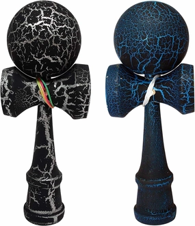 2 Pack | Competition Pro Kendama Full Size | Solid Wood Ball and Cup Coordination Toy | Black/Blue Black/Silver Bundle