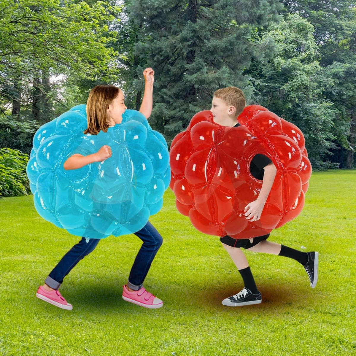 2 Pack-bumpers for kids, bounce ball for Kids, kids sumo Balls, grass ball for child outdoor team gaming play for 3-12 ages (60 cm, blue red)