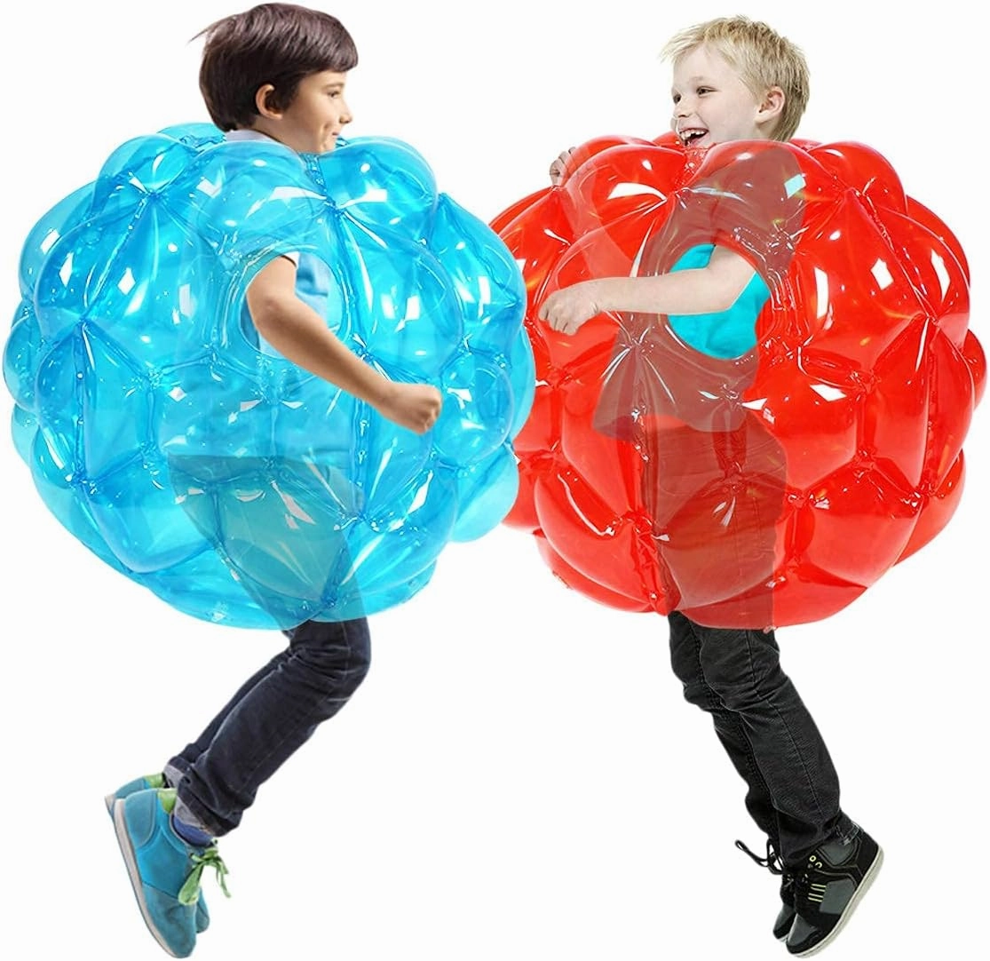 2 Pack-bumpers for kids, bounce ball for Kids, kids sumo Balls, grass ball for child outdoor team gaming play for 3-12 ages (60 cm, blue red)
