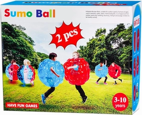 2 Pack-bumpers for kids, bounce ball for Kids, kids sumo Balls, grass ball for child outdoor team gaming play for 3-12 ages (60 cm, blue red)