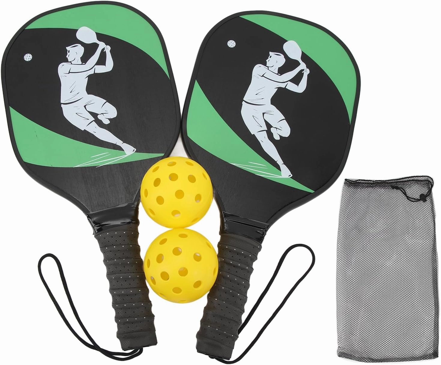 2 Player Ball Set with Anti Slip Grip, Enhanced Control, Pine Wood, for Beginners