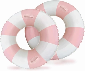 2PCS Stripe Pool Swim Ring with Handles Inflatable Pool Floats Water Fun Large Adult Swimming Pool Float for Beach Lake Summer Holiday Beach Party