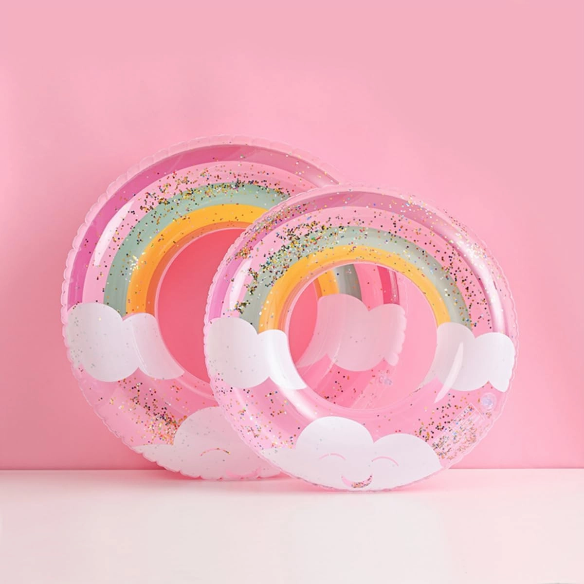 2PCS Swimming Ring Inflatable Pool Floats Ring Toys Summer Beach Party Supplies for Women Men