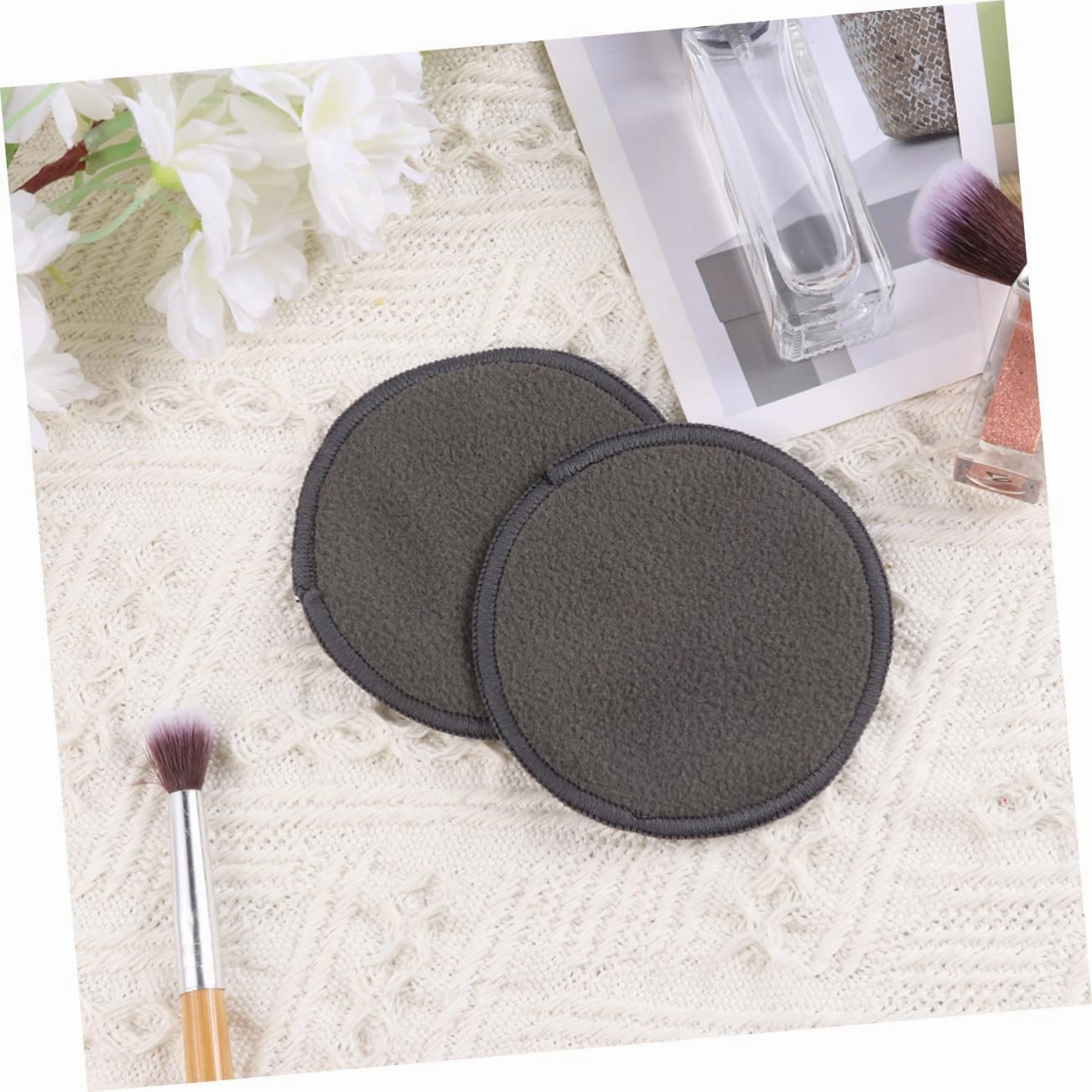 2sets Makeup Removal Pads Reusable Face Cloths for Women Makeup Rounds Pads with Soft Cleaning Washable Towels 10pcs*2