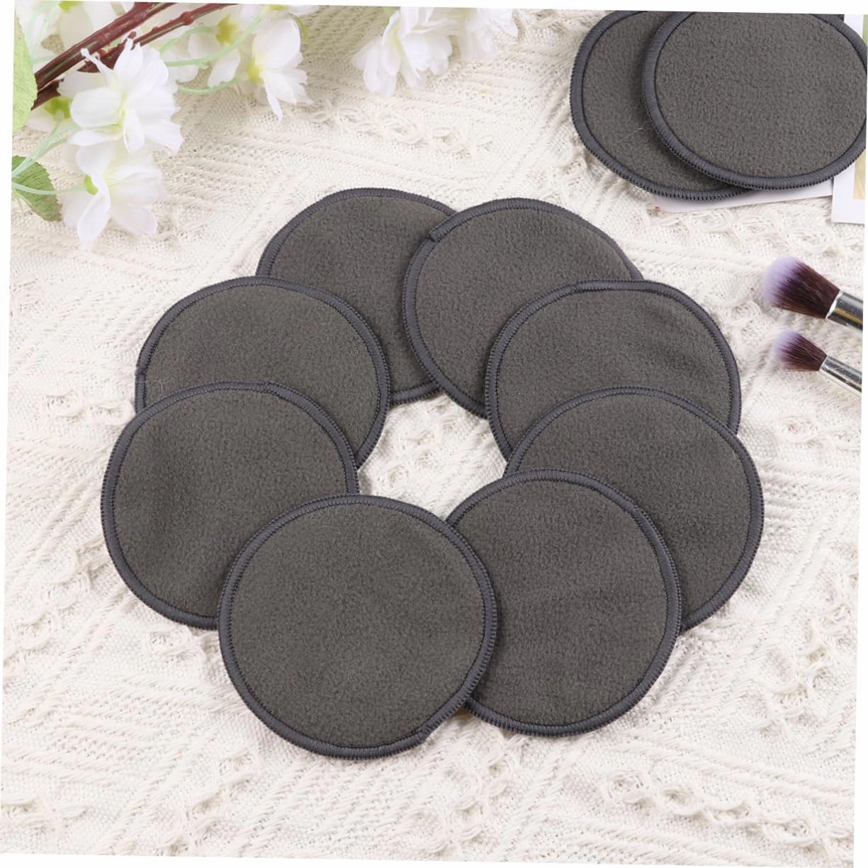 2sets Makeup Removal Pads Reusable Face Cloths for Women Makeup Rounds Pads with Soft Cleaning Washable Towels 10pcs*2