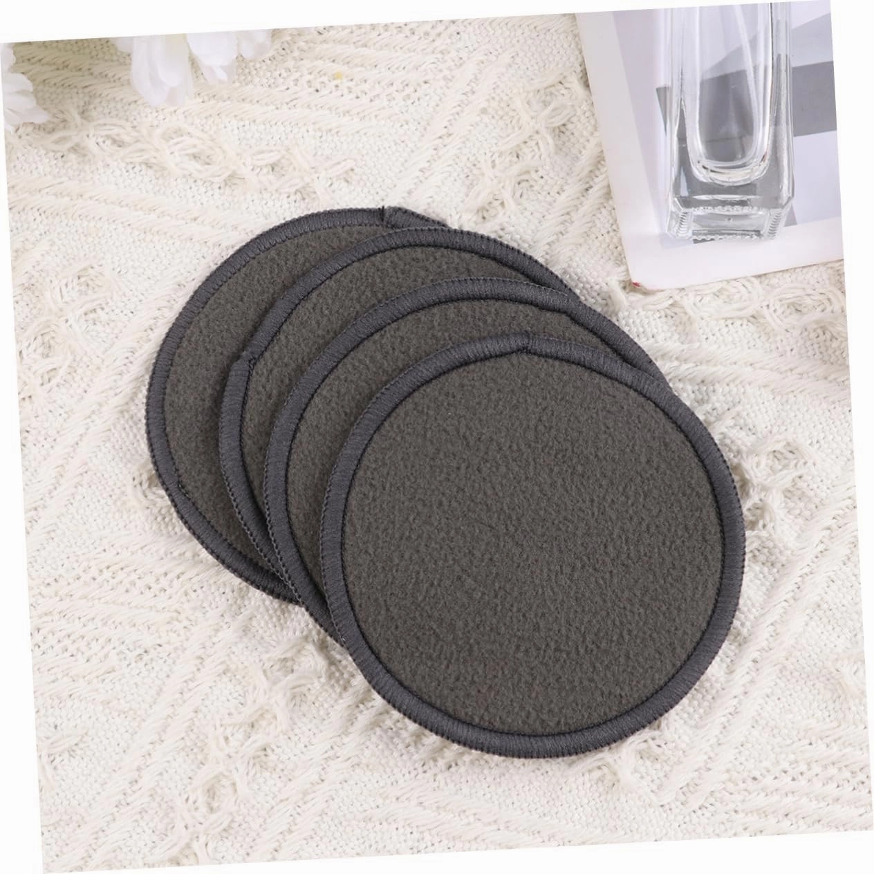 2sets Makeup Removal Pads Reusable Face Cloths for Women Makeup Rounds Pads with Soft Cleaning Washable Towels 10pcs*2