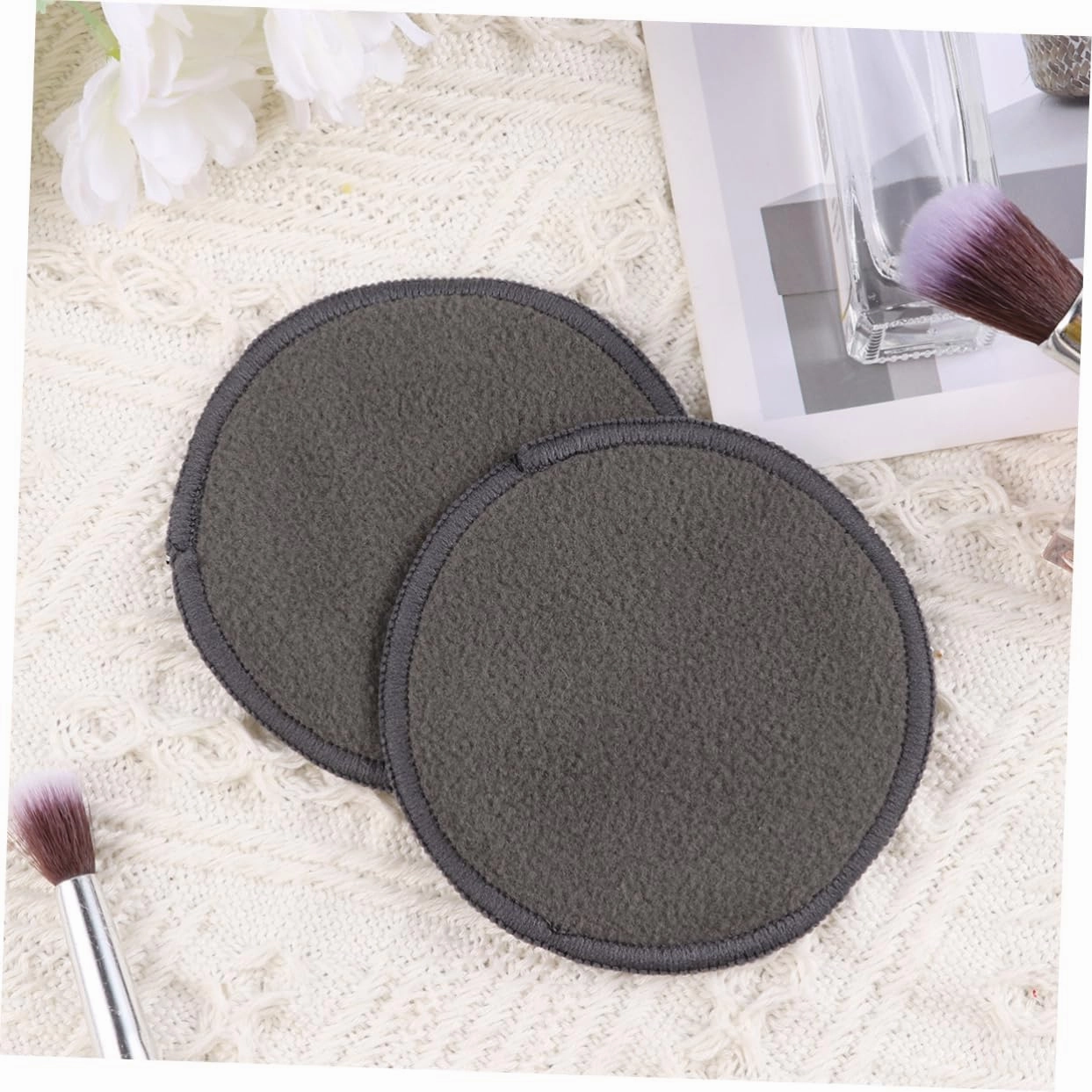 2sets Makeup Removal Pads Reusable Face Cloths for Women Makeup Rounds Pads with Soft Cleaning Washable Towels 10pcs*2