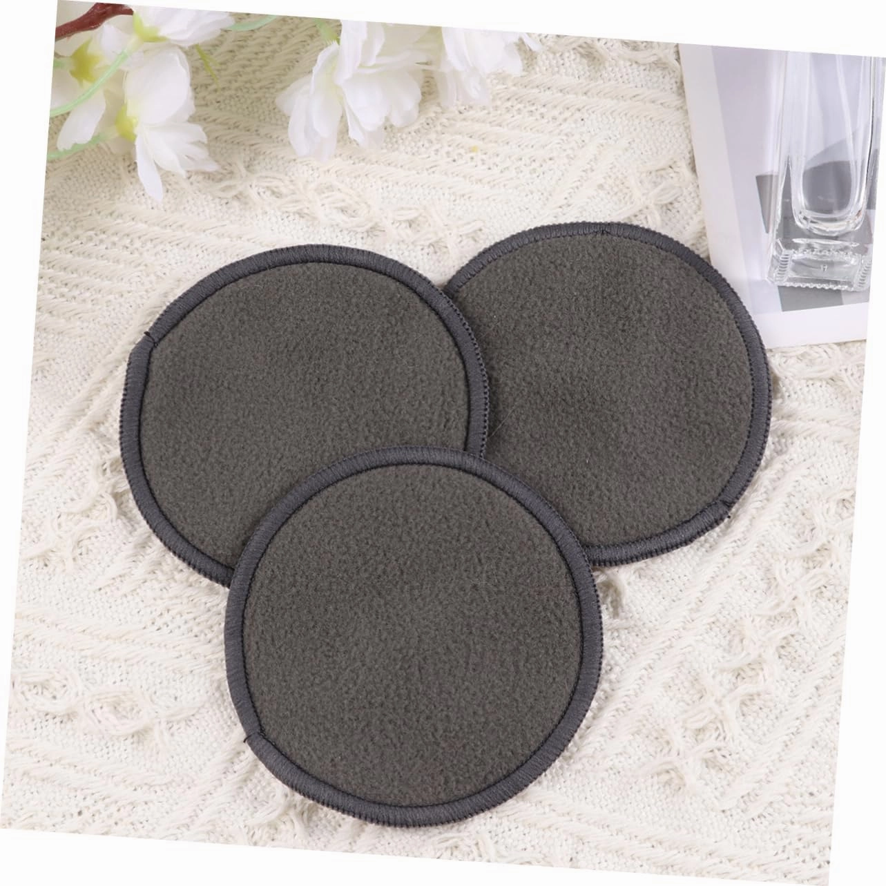 2sets Makeup Removal Pads Soft Cleaning for Women Makeup Facial Powder Puff Reusable Eraser Towel 10pcs*2