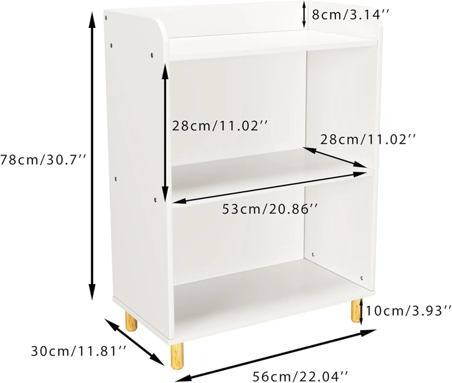 3-5 Tiers Bookcase Bookshelf Storage Cabinet Organizer, White Book Display Nightstand for Bed Room, Playroom, Nursery