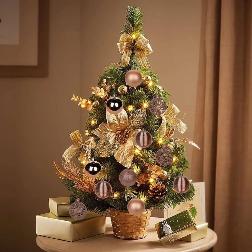 30PCS 2.36" Christmas Ball Ornaments Shatterproof Rose Gold Christmas Tree Decorations Xmas Tree Balls Halloween Ornaments Décor