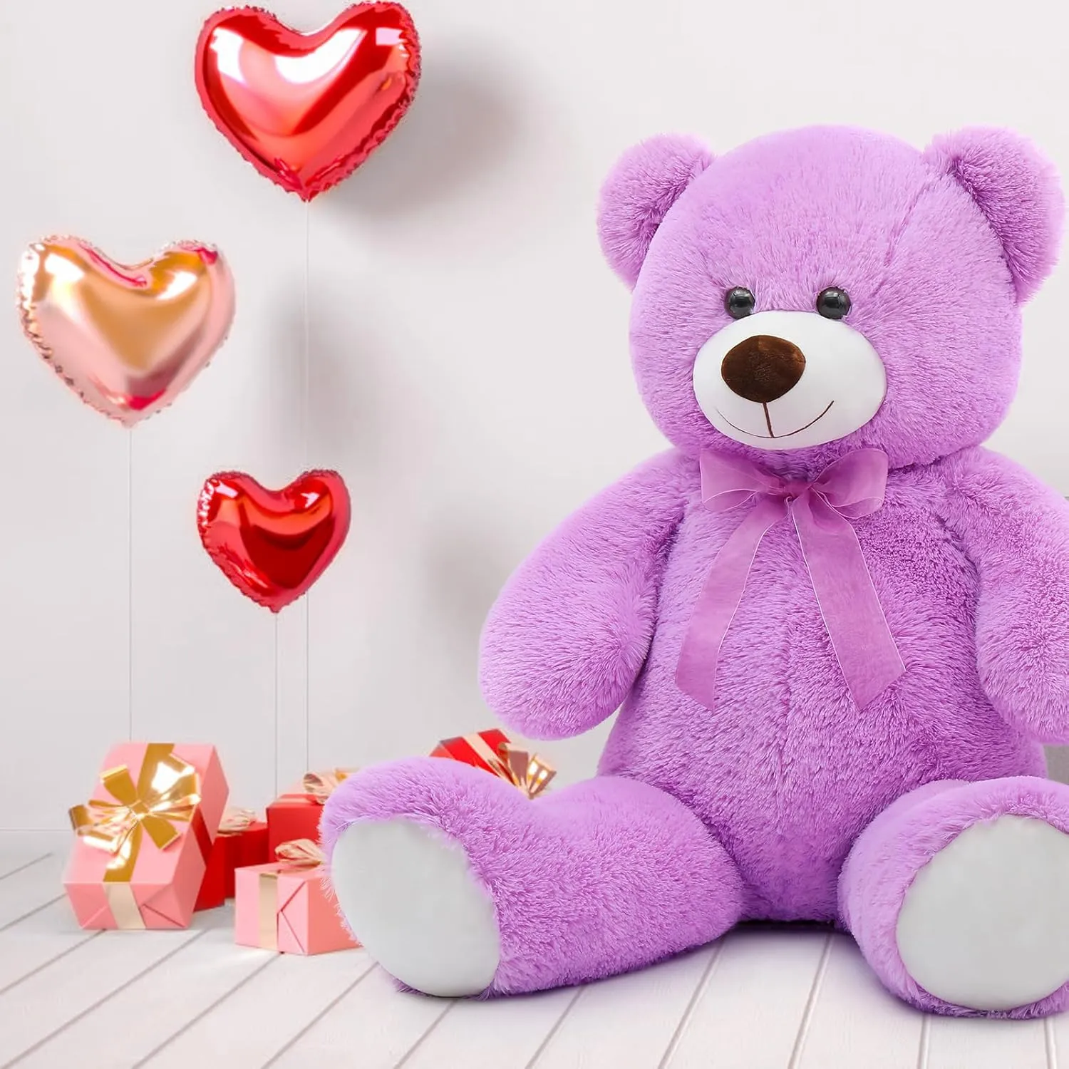 36 inch Big Teddy Bear Cute Giant Stuffed Animals Soft Plush Bear for Girlfriend Kids, Purple